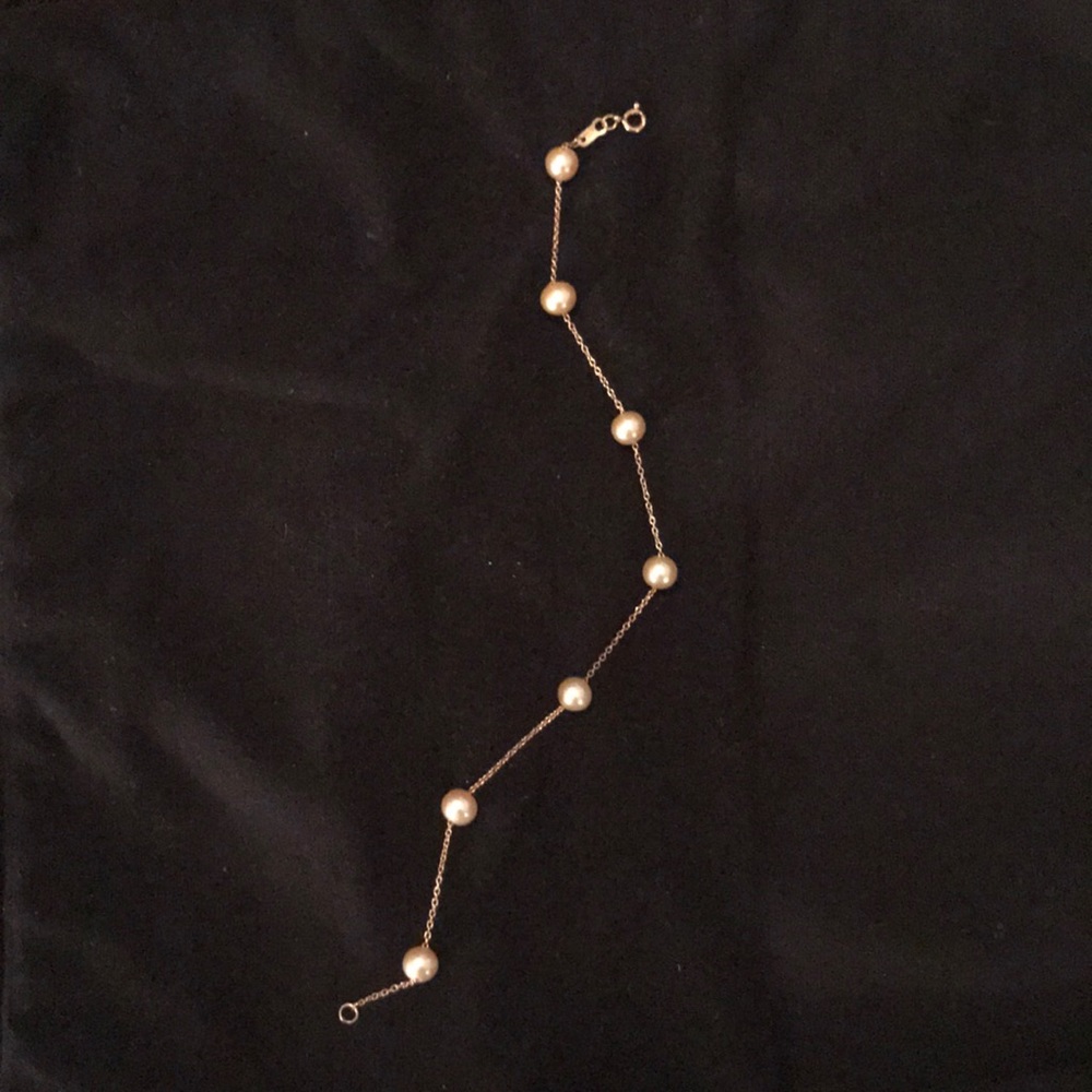 14k gold and pearl bracelet